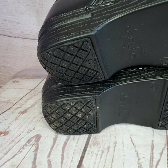 Dansko XP Black All Leather Slip-Resistant Women's Clogs Shoes Sz 38 U.S 7 1/2 - Picture 9 of 12